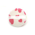 New leopard animal print round makeup powder puff with ribbon